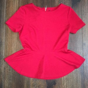 Forever 21 red peplum top